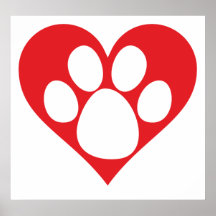 Heart Dog Paw Print