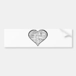 Heart full of Love in Different Languages Bumper Stickers