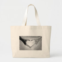 Heart Hands B&W Photo Bags