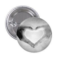 Heart Hands B&W Photo Buttons