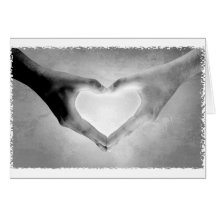 Heart Hands B&W Photo Greeting Cards