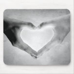 Heart Hands B&W Photo Mouse Mat