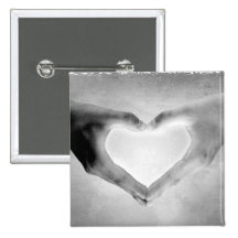 Heart Hands B&W Photo Pin