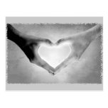 Heart Hands B&W Photo Post Card