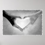 Heart Hands B&W Photo Print