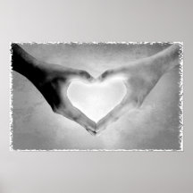 Heart Hands B&W Photo Print