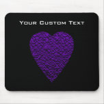 Heart in Purple Colours. Patterned Heart Design. Mouse Pads