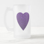 Heart in Purple Colours. Patterned Heart Design. Mugs