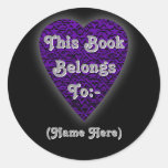 Heart in Purple Colours. Patterned Heart Design. Sticker