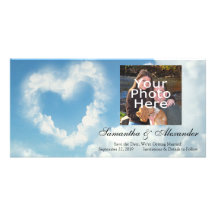 Heart in the Clouds, Blue Sky Romantic Love Personalised Photo Card