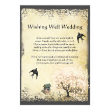 Heart Leaf Pink Tree Vintage Wishing Well Wedding Personalized Invitation