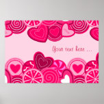 Heart Lollipops Design Poster