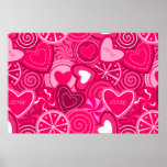 Heart Lollipops Design Poster