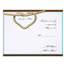 Heart Love Knot Western Wedding Response Card Announcements