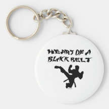 Heart of a black belt key chain
