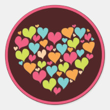 Heart of Hearts Love Sticker in Bright Colour