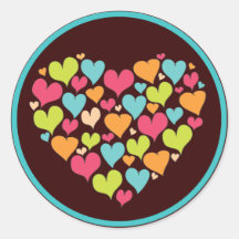Heart of Hearts Love Sticker in Bright Colour