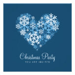Heart of Snowflakes Christmas Party invitation