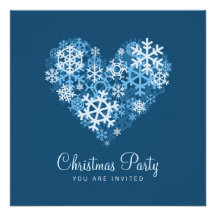Heart of Snowflakes Christmas Party invitation