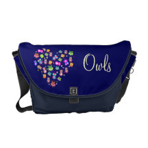 Heart owl courier bag