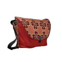 HEART PATTERN BARN RED COURIER BAG