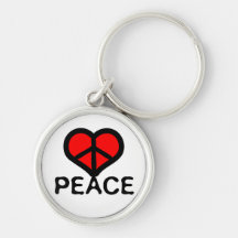 Heart Peace symbol art keychain