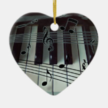 Heart Piano Keyboard Ornament