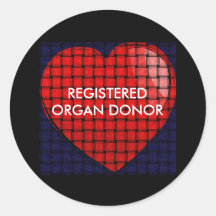 heart REGISTERED ORGAN DONOR Sticker
