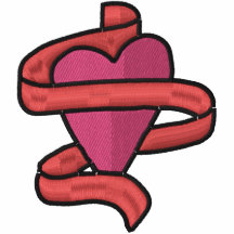 Heart Ribbon Custom Monogrammed Embroidered Shirt