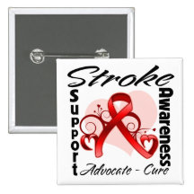 Heart Ribbon - Stroke Awareness Pin