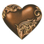 Heart Scroll Chocolate Brown w Gold stickers