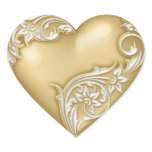 Heart Scroll Gold w White stickers