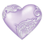 Heart Scroll Lilac w White stickers