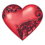 Heart Scroll Red w Black stickers