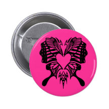Heart Shaped Butterfly button