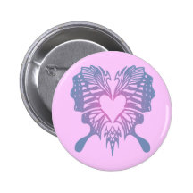 Heart Shaped Butterfly button 2