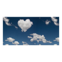 Heart shaped cloud photo card
