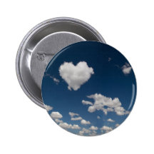Heart shaped cloud pinback button