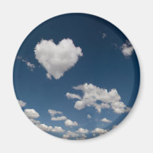 Heart shaped cloud refrigerator magnets