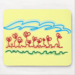 heart shaped flowers mousepad mousepads