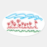 heart shaped flowers sticker