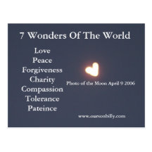 Heart shaped moon post card