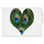 Heart Shaped Peacock Feather Card