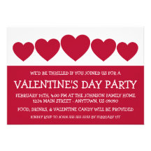 Heart Silhouette Valetine's Day (Dark Red / White) Personalized Invitation