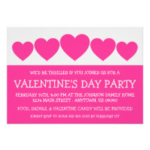 Heart Silhouette Valetine's Day (Hot Pink) Personalised Invite