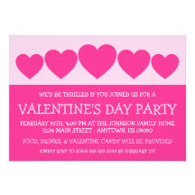 Heart Silhouette Valetine's Day (Hot Pink) Personalized Invitations