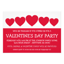 Heart Silhouette Valetine's Day (Red) Personalised Announcements