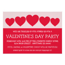 Heart Silhouette Valetine's Day (Red) Custom Invitation