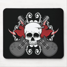 Heart Skull Guitar Mouse Pad
