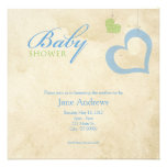 Heart Strings Baby Shower - Blue & Green Personalized Invite